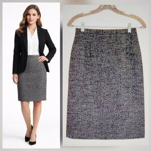Talbots Petite Wool Blend Tweed Fully Lined Pencil Skirt Made in Italy Size 4